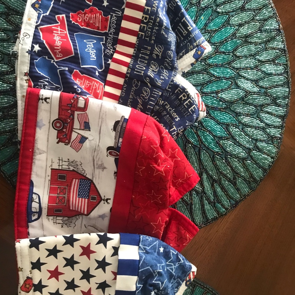 Handmade tissue box covers.  Three for $13.00.